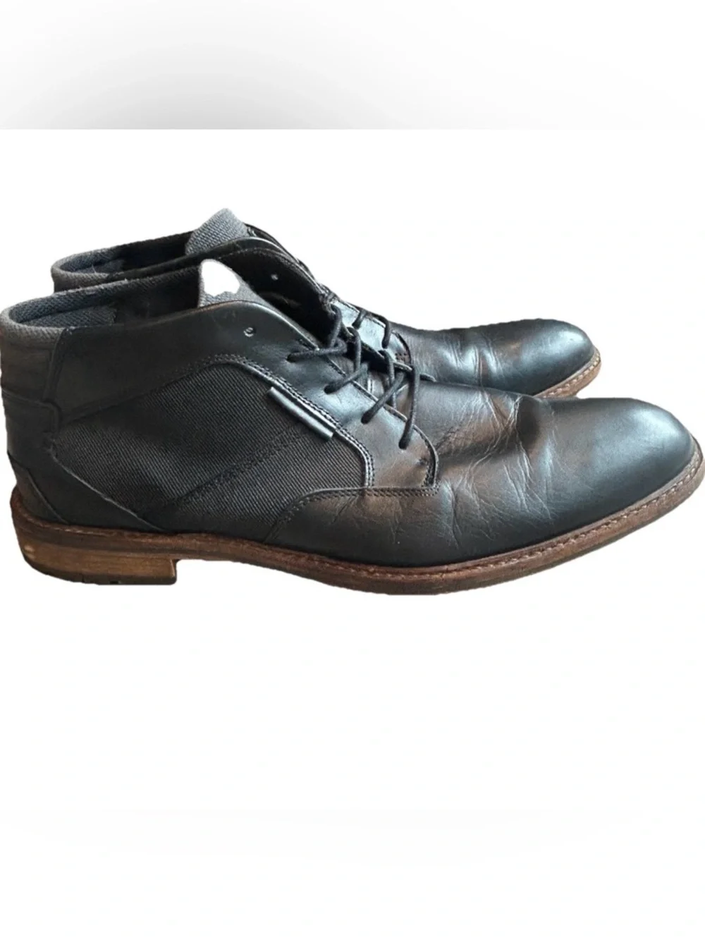 Bull Boxer Black Leather Chukka Boots Mens 13 Lace Up Casual Minimalist